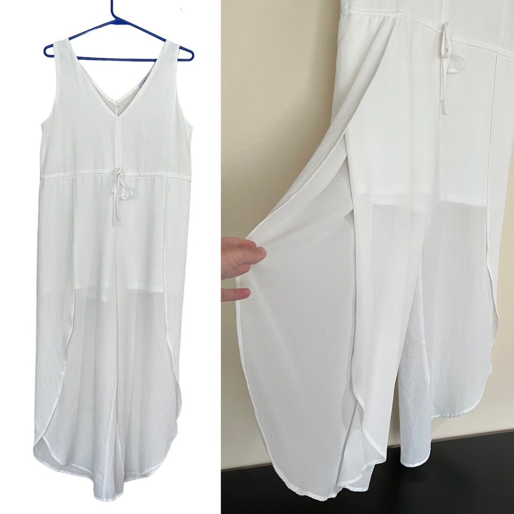 Purple Snow Split Leg Jumpsuit or Romper | White Cropped Wide Leg Jumpsuit